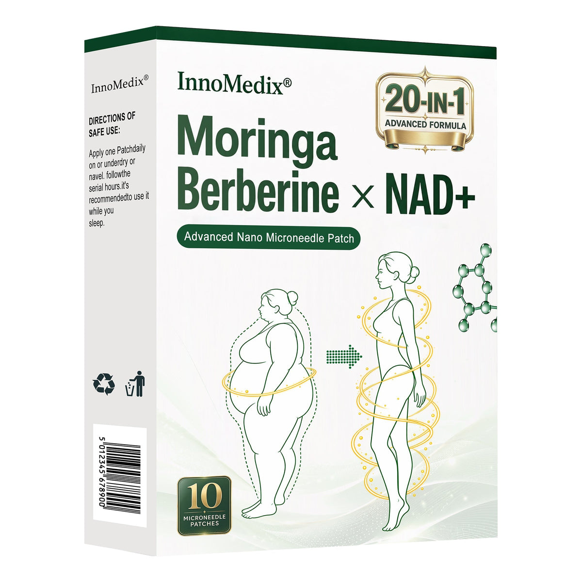 InnoMedix® Moringa · Berberine × NAD+ 20-IN-1 Advanced Nano Microneedle Patch✨