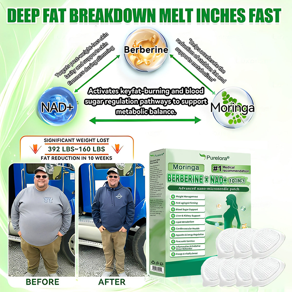 New Arrival · Hot Seller | 💪💪💪Purelora® Moringa Berberine × NAD⁺ 10-in-1 Nano Microneedle Patch (Just once daily, visible changes in 7 days) ✅ Supports weight management, loose skin, diabetes care, sleep apnea, joint comfort, and more
