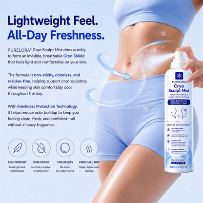 PURELORA® 4 in 1 Cryogenic Mist Adaptive fat shaping, intelligent cooling, skin protection and coolness technology.